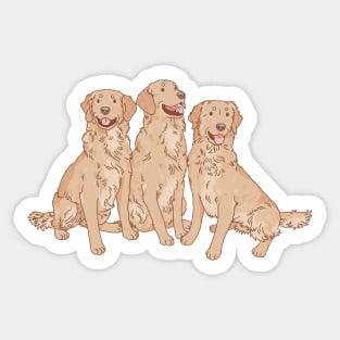 Golden Retriever Trio Sticker